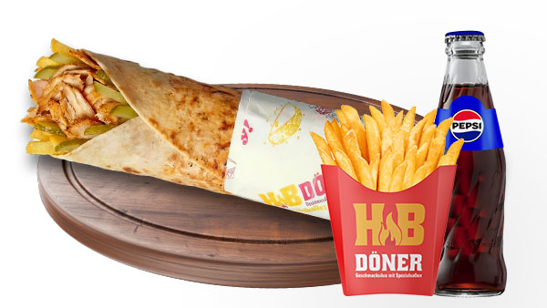 Medium Chicken Doner Wrap Menu